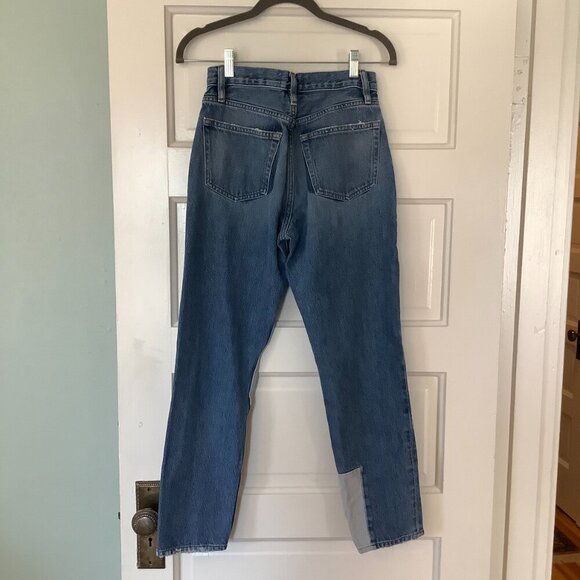 Frame women's jeans 25 Le Original patchwork denim button fly straight leg - Picture 7 of 10